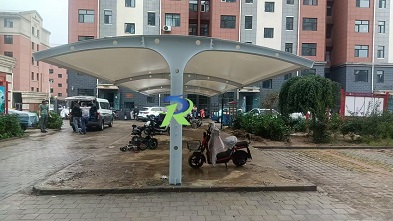 张家口阳原膜结构电动自行车棚