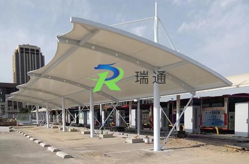 拉杆004-膜结构公交车充电棚