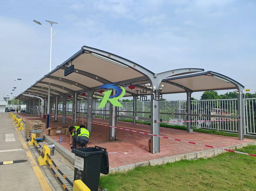 双边7字形001-膜结构电动自行车棚