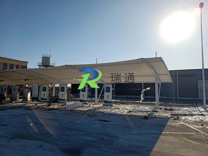 天津高速服务区充电桩膜结构车棚